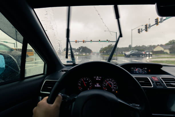 Rainy Day - Inclement Weather Suburbs - Driving Through Intersection - Driving in the Rain- Inside CarFilmed on Canon R5 Mounted to WindowVirginia