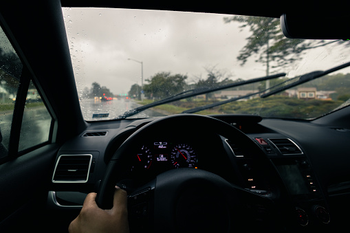 Rainy Day - Inclement Weather Suburbs - Driving Through Intersection - Driving in the Rain- Inside Car\nFilmed on Canon R5 Mounted to Window\nVirginia