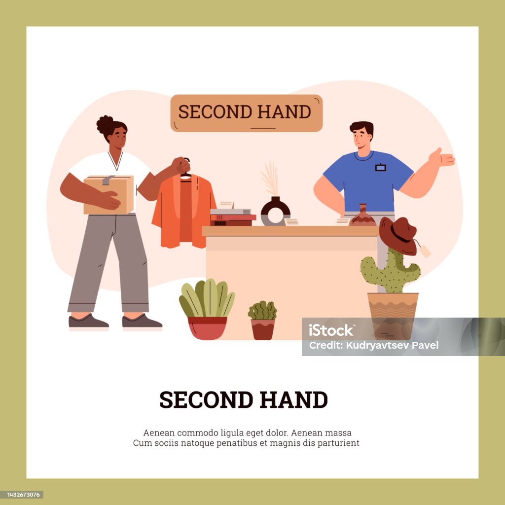 Toko Barang Bekas Dan Spanduk Atau Poster Penjualan Pakaian Bekas