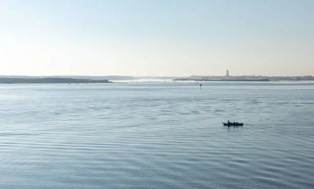 Photo of Lake Timsah in the sunny morning, Ismailia, Egypt