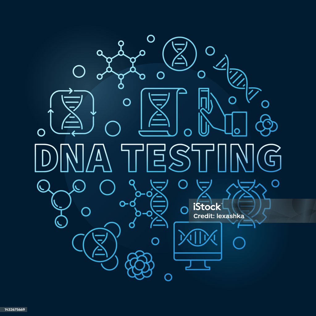 Dna Testing Vector Circular Blue Outline Illustration Stock ...