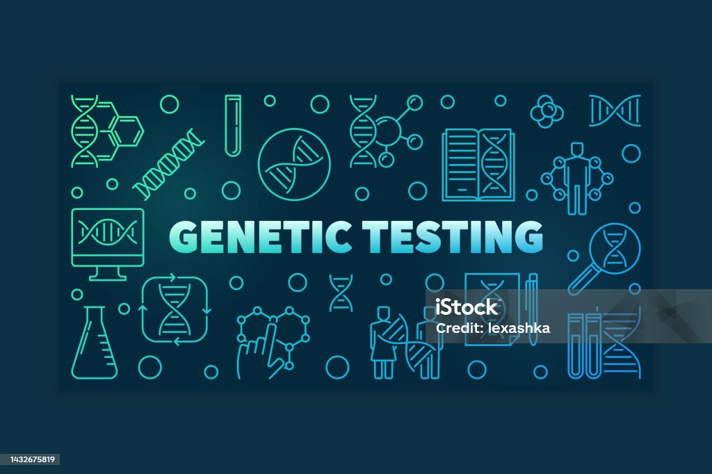 Genetic Testing Graphics Genetic Testing Vector Colorful Linear Banner Or Illustration Stock ...