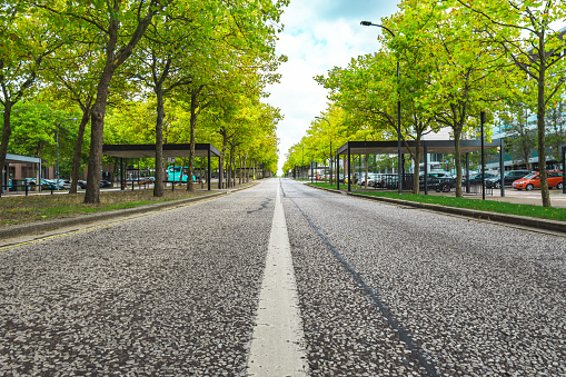 Low view of empty road