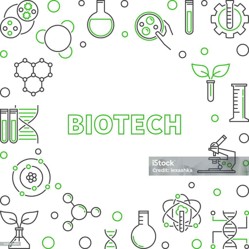Bio Tech Sign Biotech Creative Outline Frame Vector Science Illustration Stock ...