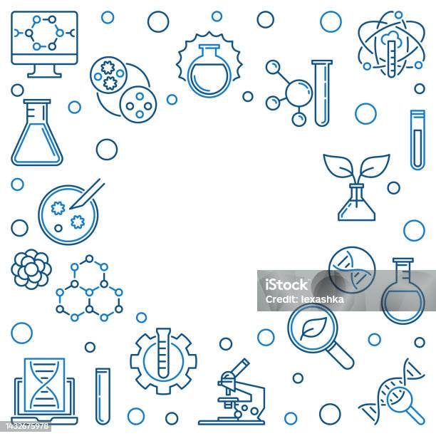 Vector Map Biotech Biotech Linear Frame Vector Biotechnology Illustration Stock ...