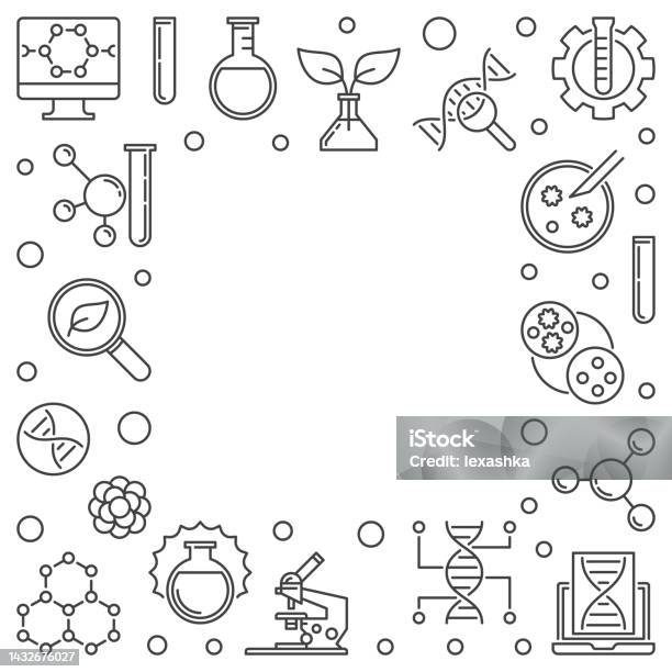 Vector Map Biotech Vector Biotechnology Or Biotech Linear Frame Or Illustration Stock ...