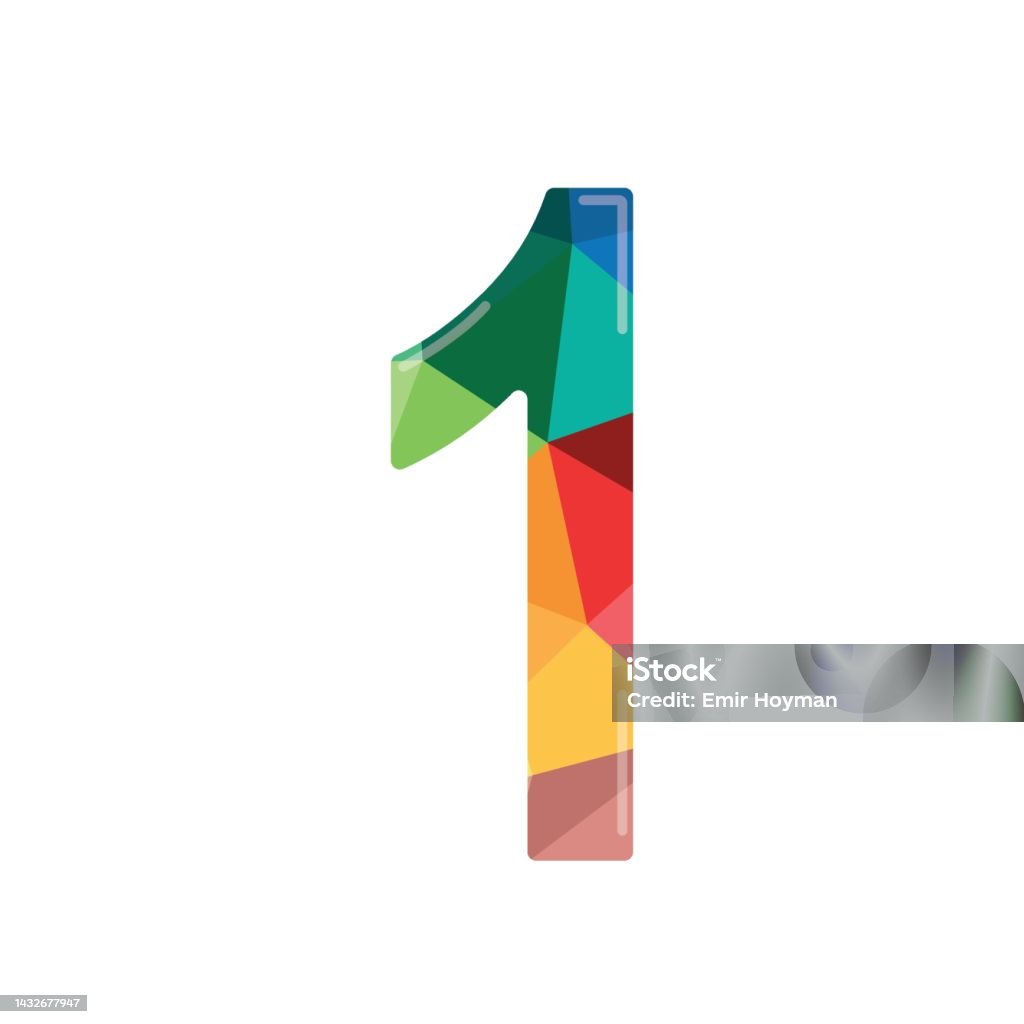 Vector Colorful Number One Logo Design Template Stock Illustration ...