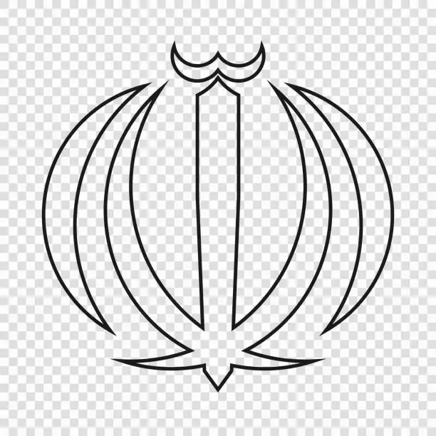 Vector illustration of Thin line emblem of Iran