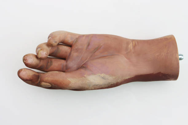 istock Hand of plastic mannequin on white background. 1432680759