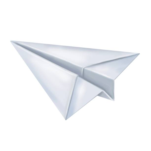 istock Paper airplane. toy airplane. school watercolor illustration. 1432681186