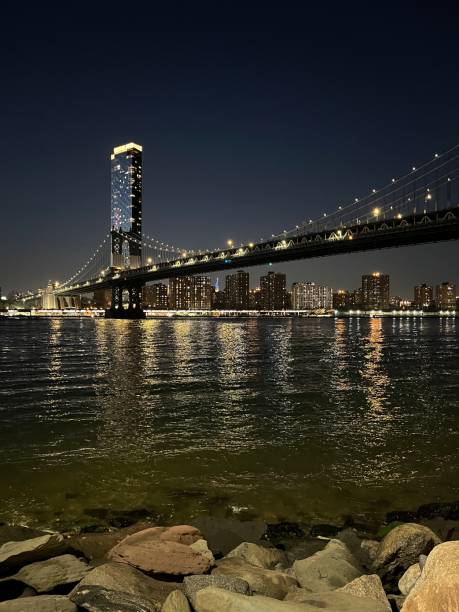 istock Brooklyn bridge view at night from Dumbo Brooklyn New York 1432682742
