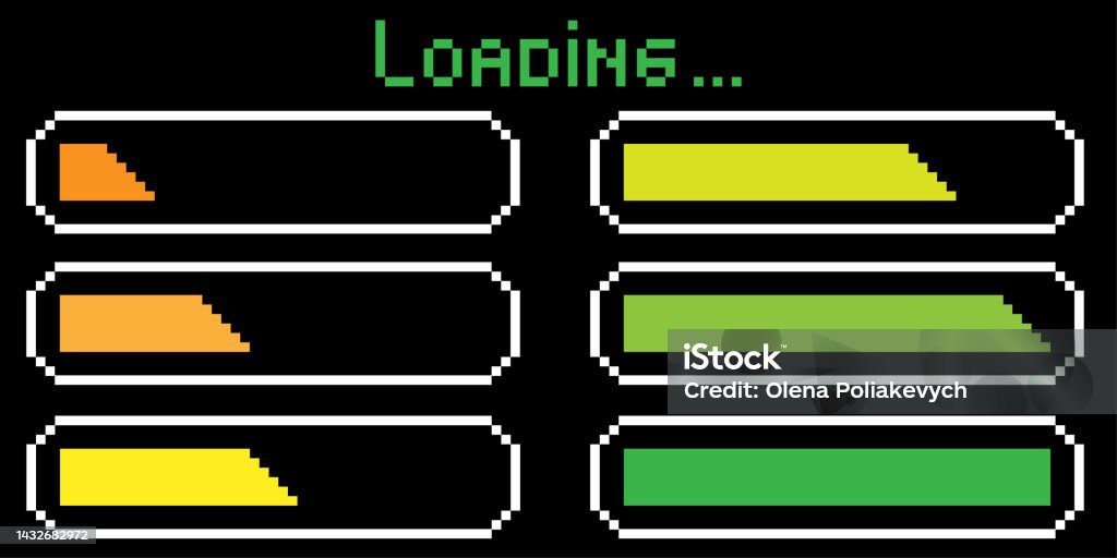 Set Loading Scale Game Element Interface Gui Vector Illustration Stock ...