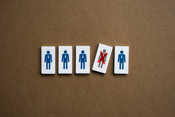 istock Fired for incompetence. Left the team, out of order. Can't keep working. Staff reduction. Elimination game. Tough competition. Competition and challenges. Find a replacement, improve performance. 1432683174