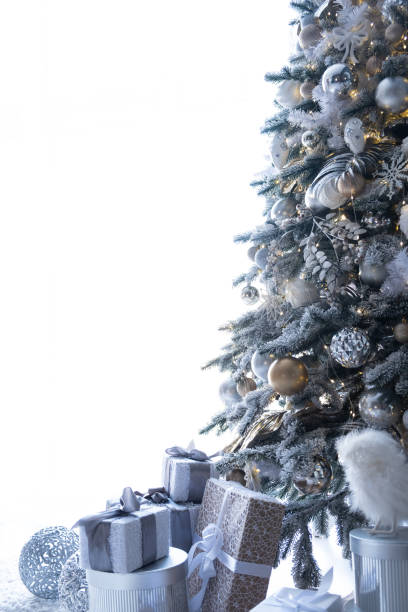 istock Beautiful Christmas tree indoors with white space for text 1432685942