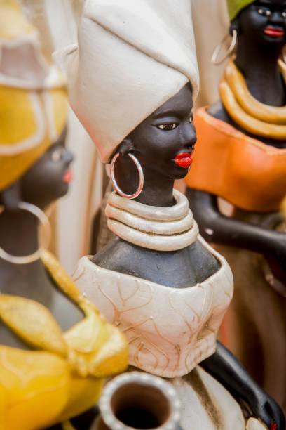 Nazare das Farinhas, Bahia, Brazil - March 23, 2016: Ceramic artisan pieces on display at the Caxixis fair in the city of Reconcavo Baiano Nazare das Farinhas, Brazil.