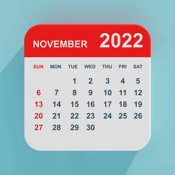 istock Flat Icon Calendar November 2022. 3d Rendering 1432690919