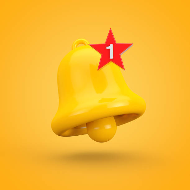 istock Cartoon Social Media Notification Bell with New Message Icon. 3d Rendering 1432690986