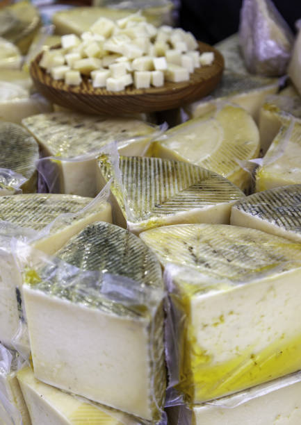 istock Old cheeses in a market 1432691139