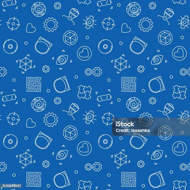 Virtual Reality Vector Seamless Pattern Vr Outline Background Stock ...