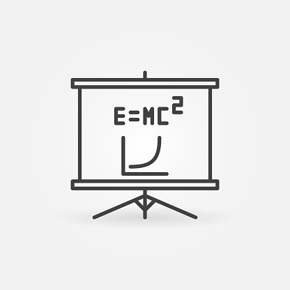 Physics Presentation Board outline vector concept icon or design element