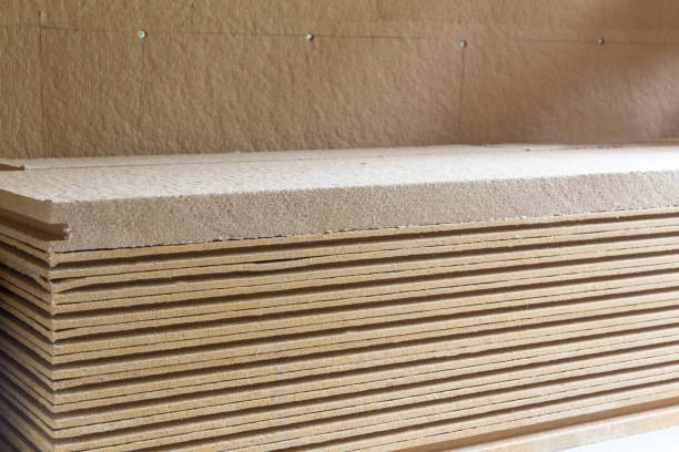 materials background - compressed thermal insulating hemp fiber bonded panels
