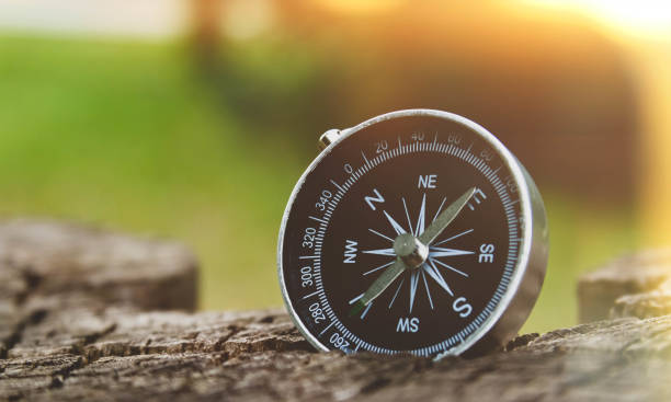 istock Travel and navigation. Determination of cardinal points by compass. 1432697012