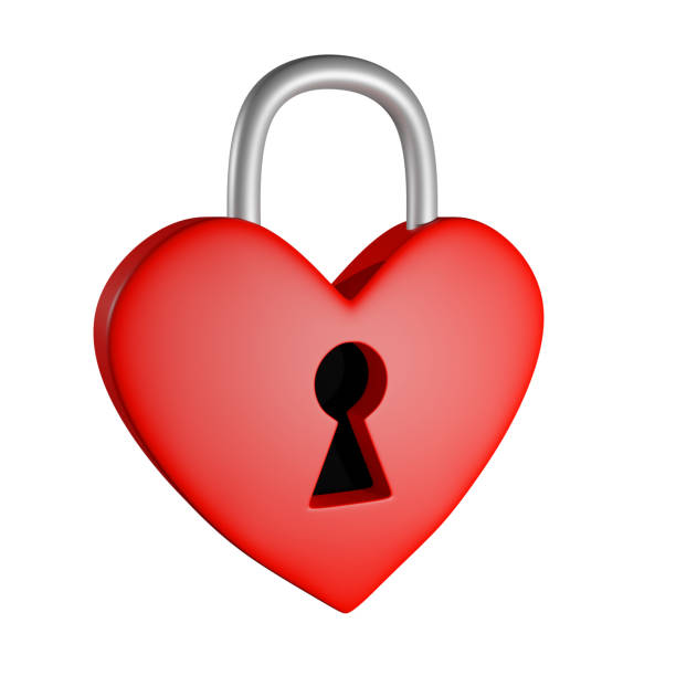 istock 3D padlock in the form of heart isolated on white background. 3d render 1432699221