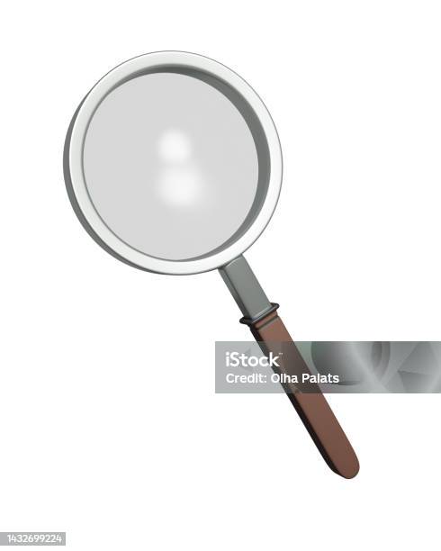 3d Magnifying Glass Isolated On White Background 3d Rendering Stock Photo - Download Image Now