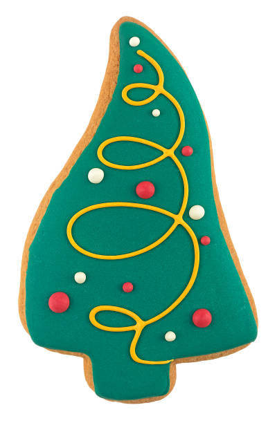 istock Christmas cookie - Gingerbread tree isolated on a white background. Holiday cookie in shape of christmas tree. 1432701570