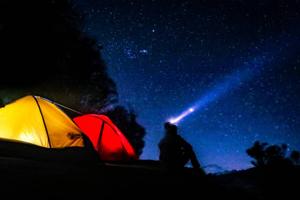 istock Night Atmosphere with Tents and Stars 1432701624