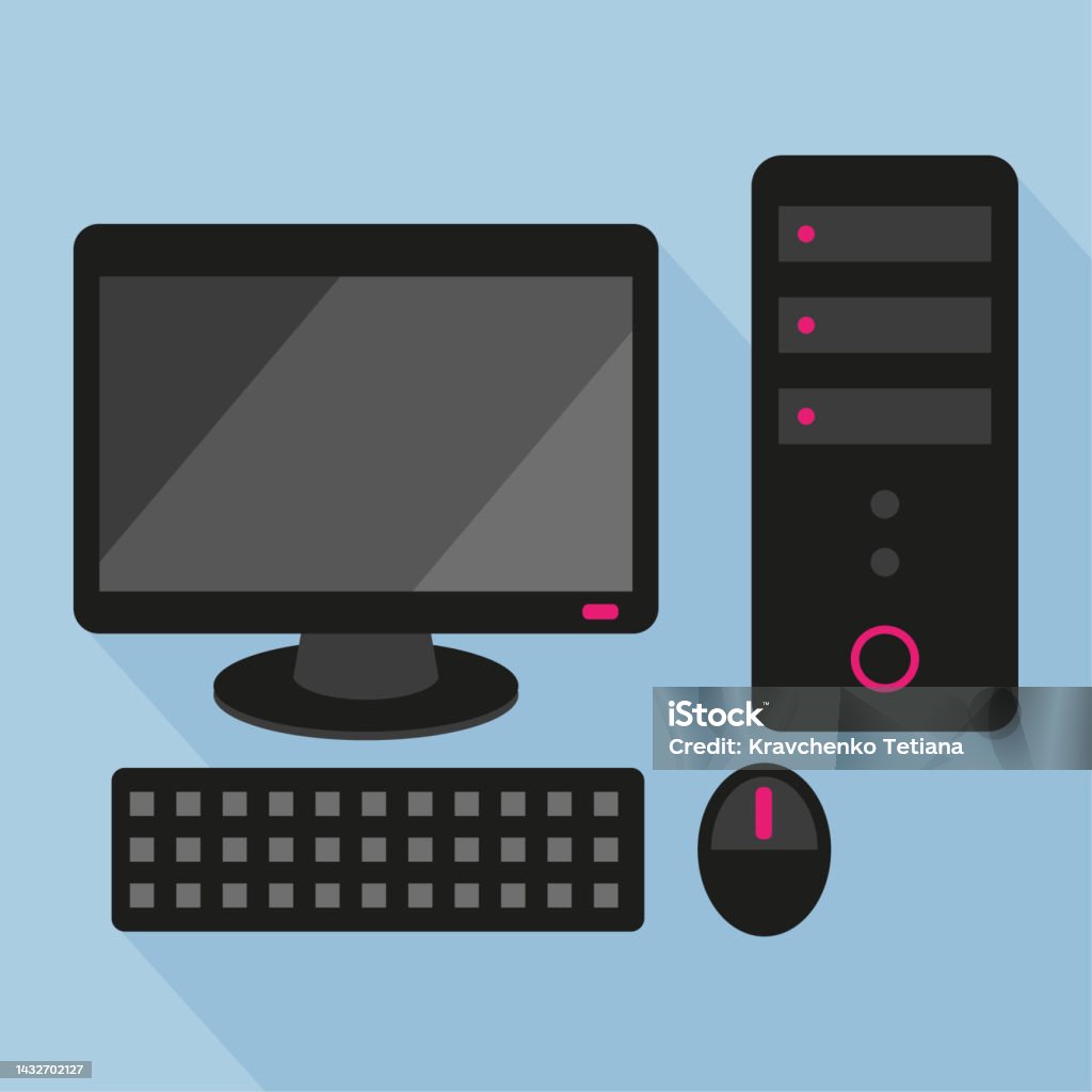 Cartoon Computer Internet Communication Vector Illustration Stock Image ...