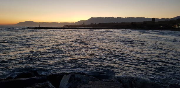 Sunset ocean stock photo