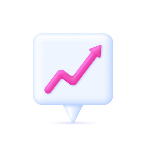 istock 3D Data analysis illustration and Speech Bubble. Arrow show success of business strategy. 1432703928