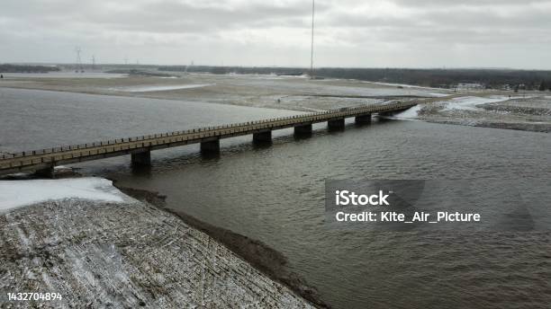 Floodway Winnipeg Mb Canada Stock Photo - Download Image Now - Accidents and Disasters, Aerial View, Bridge - Built Structure