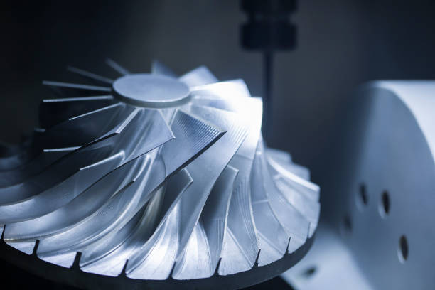 istock CNC machine. Metalworking heavy industry. High-tech and high-speed metal processing. 1432705103