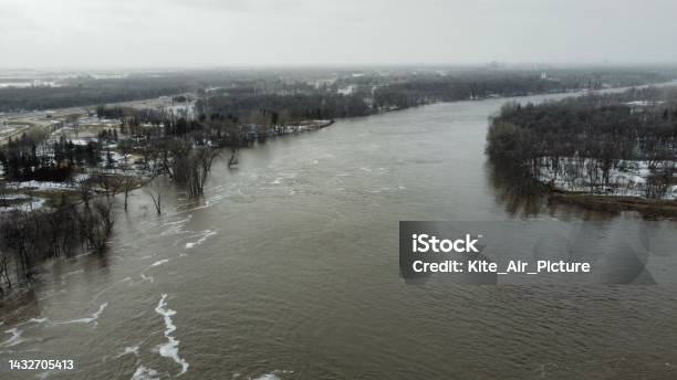 Floodway Winnipeg Mb Canada Stock Photo - Download Image Now - Aerial View, Architecture, Canada