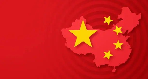 Vector illustration of Map of China Background Banner