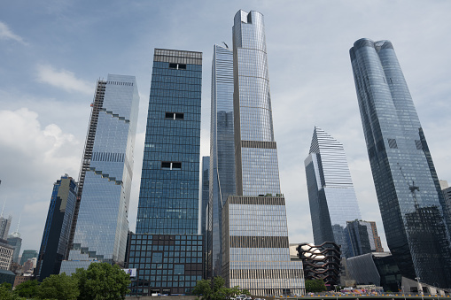 New York, NY, USA - June 3, 2022: Hudson Yards skyscrapers.