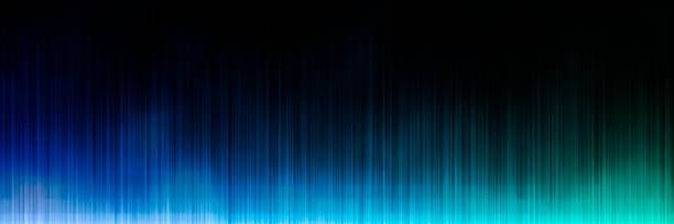 ilustrações de stock, clip art, desenhos animados e ícones de banner with digital sound wave in blue and turquoise on black background - high frequencies