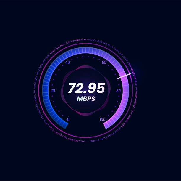 인터넷 속도 측정기, wi-fi 신호 강도 다이얼 - speedometer gauge dashboard speed stock illustrations