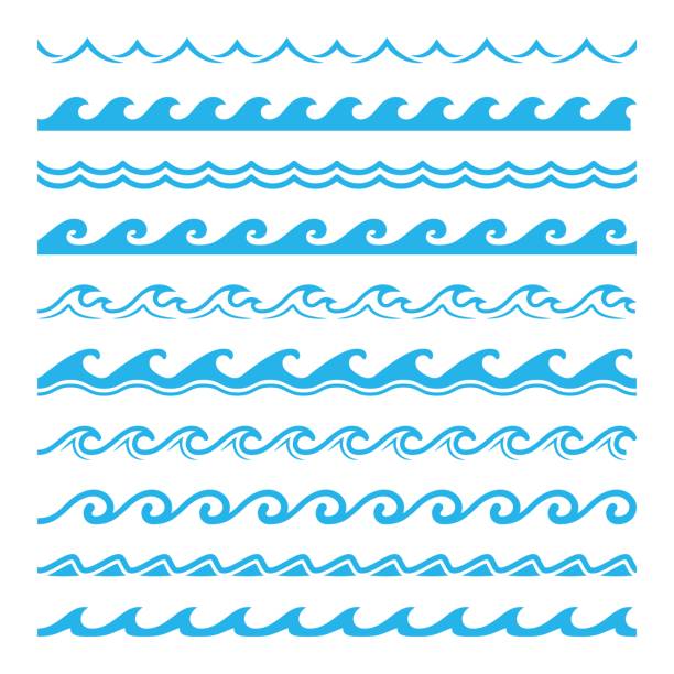границы водных каркасов морских и океанских волн - spotify stock illustrations