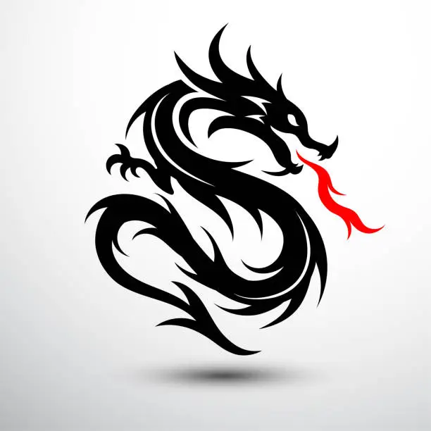Vector illustration of Chinese Dragon symbol2