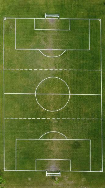 istock Soccer field - aerial view 1432724554