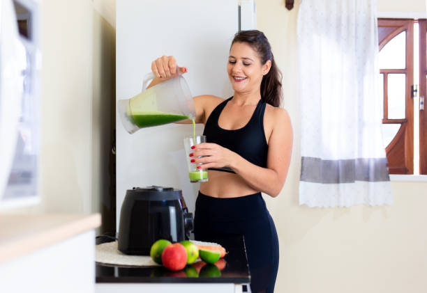 istock Healthy eating: green detox juice 1432724935