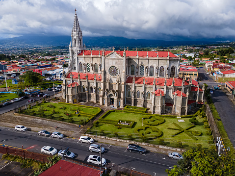 Hermosa vista aérea de la Iglesia Gótica de Coronado en Costa Rica photo