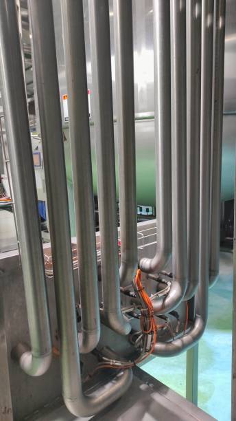 istock Stainless steel pipe in production room 1432725924