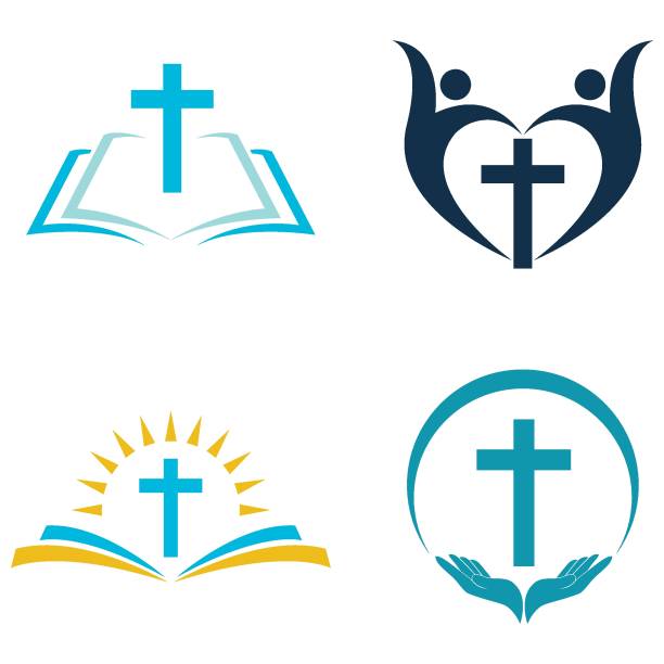 church logo vector simple illustration church logo vector simple illustration design word of god stock illustrations