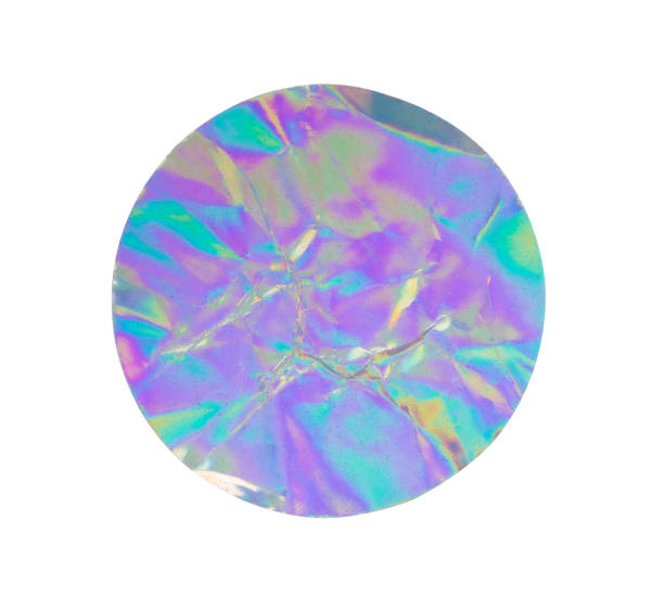 istock Blank round adhesive holographic foil sticker label isolated on white background 1432735228