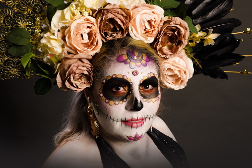 Portrait of Catrina, typical Mexican character representative of the day of the dead.