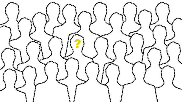 ilustrações de stock, clip art, desenhos animados e ícones de missing man - question mark asking audience confusion